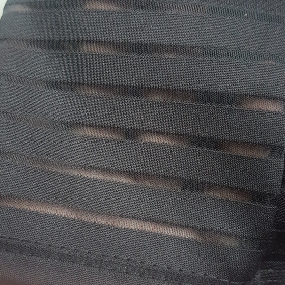 Pleated mesh and poly overlay skirt. - Picture 3 of 3